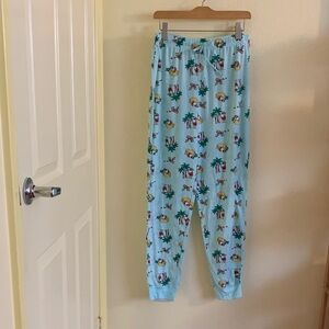 NWOT Light Blue Tropical Print Joggers
